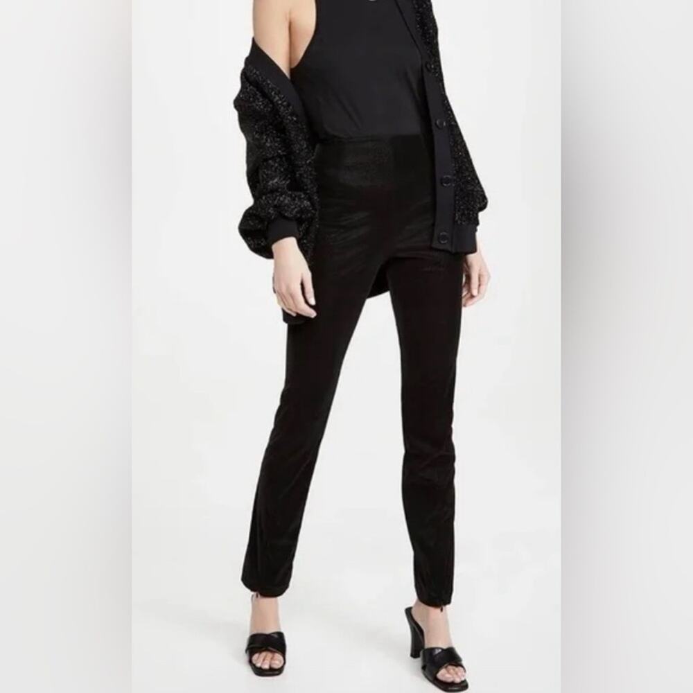 Good American Black Croc Exec Pant Faux Leather Size Small